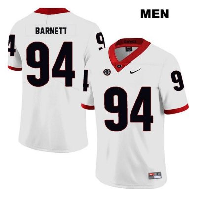 Men's Georgia Bulldogs NCAA #94 Michael Barnett Nike Stitched White Legend Authentic College Football Jersey QZV5454XX